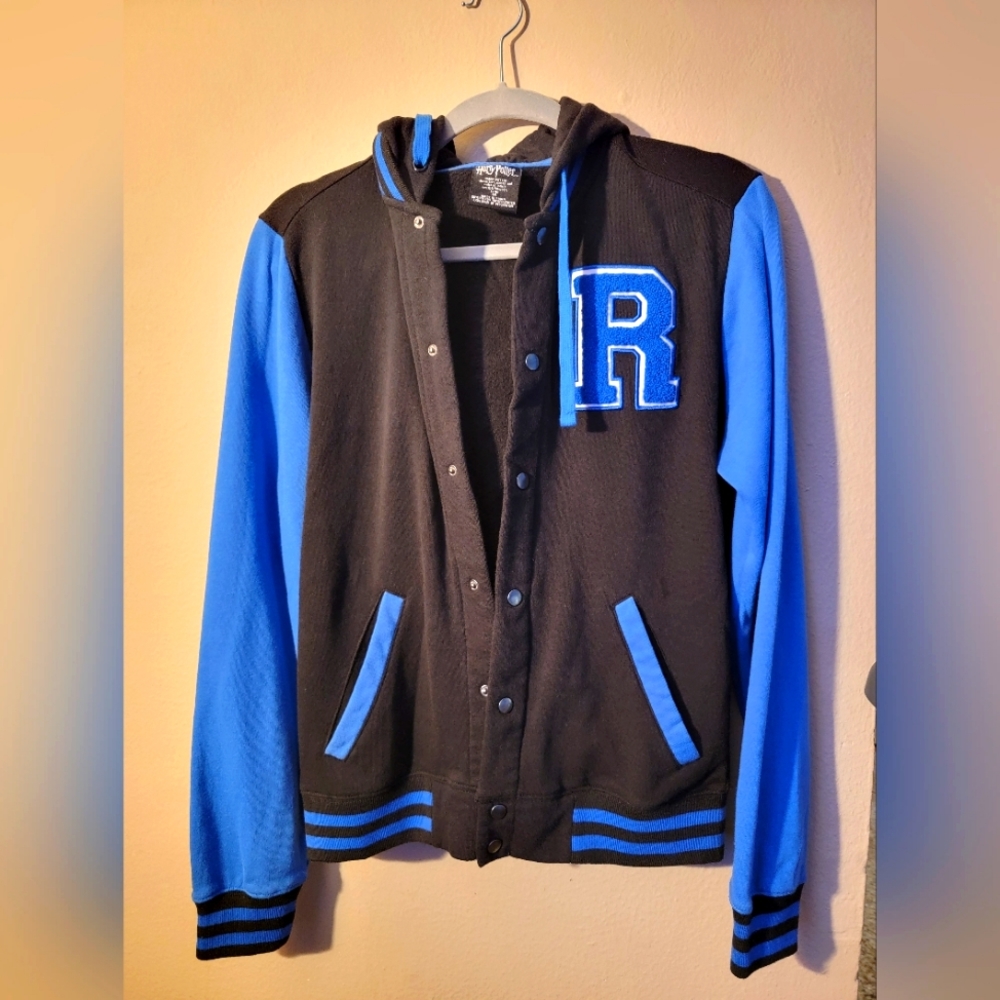 Harry Potter Ravenclaw Logo Lightweight Varsity Jacket Button Medium